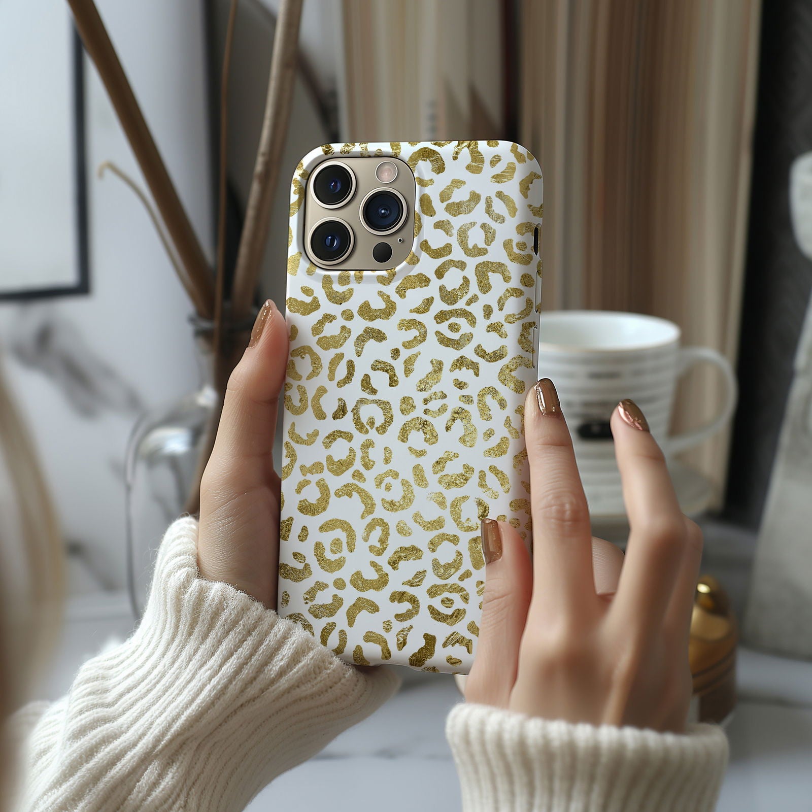 Gold Leopard Print Magsafe iPhone Case - Techy Treasures -  