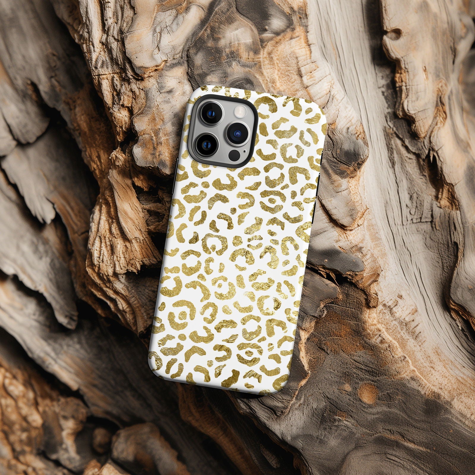 Gold Leopard Print Magsafe iPhone Case - Techy Treasures -  