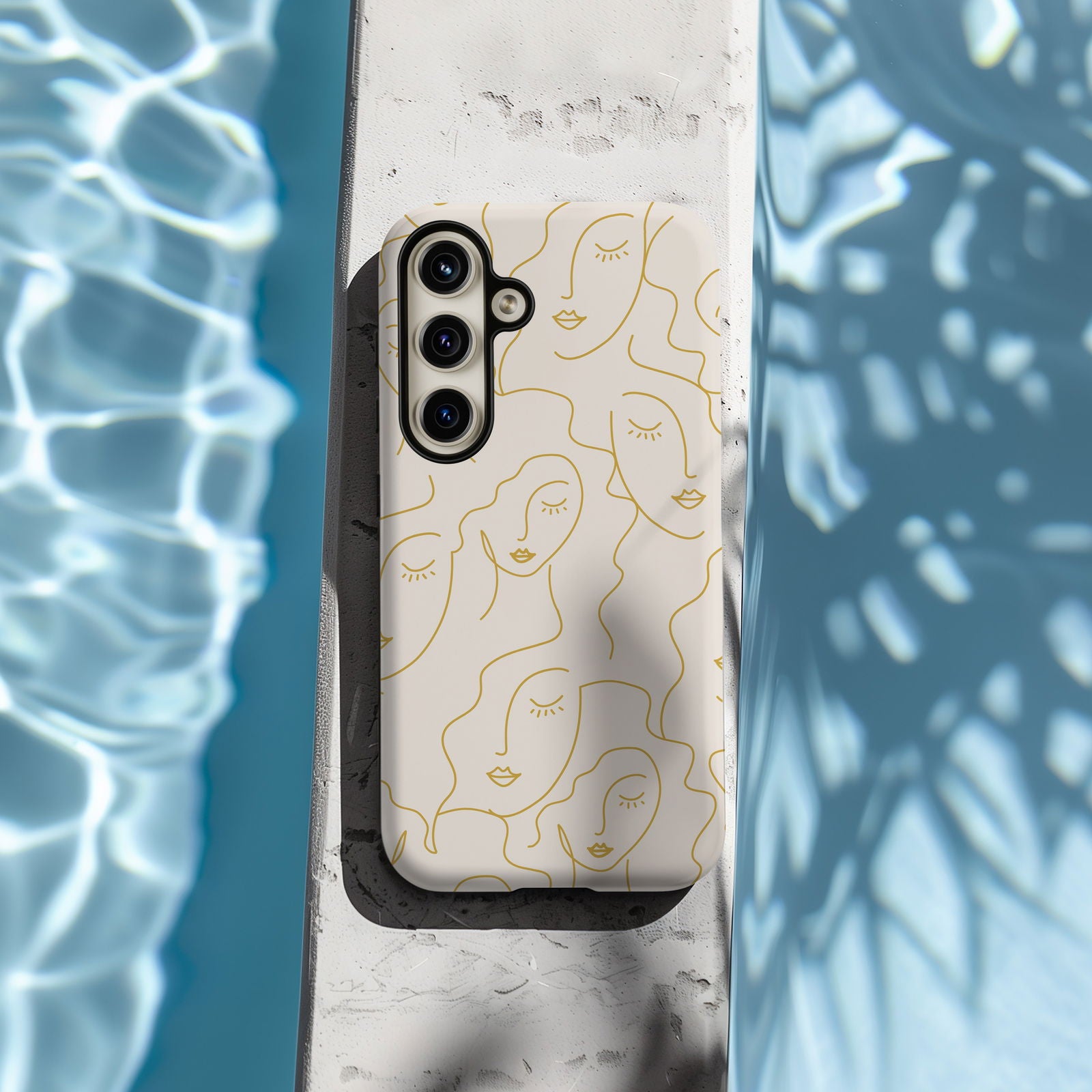 Gold Line Art Face Magsafe iPhone Case - Techy Treasures -  
