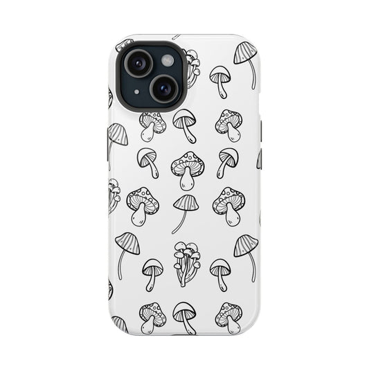 Hand Drawn Mushrooms Magsafe iPhone Case - Techy Treasures - Mobile Phone Cases 