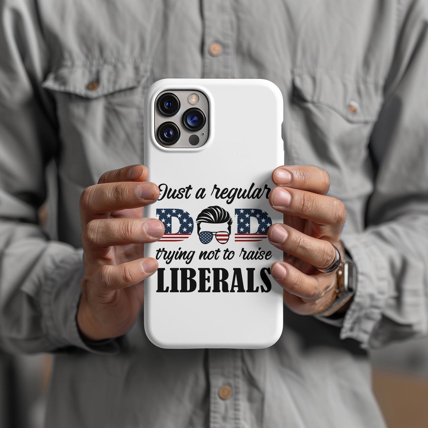 Just a Dad Trying Not To Raise Liberals Magsafe iPhone Tough Case - Techy Treasures -  