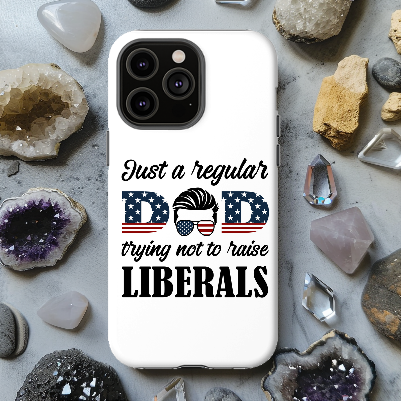 Just a Dad Trying Not To Raise Liberals Magsafe iPhone Tough Case - Techy Treasures -  
