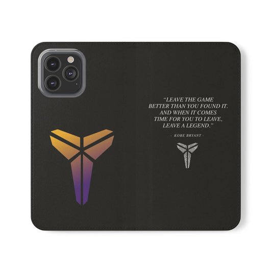 Kobe Bryant Wallet Phone Case - Basketball Fan Gift - Cell Phone Holder & Card Slot - Leather Wallet for Sports Lovers - Techy Treasures - Phone Case 