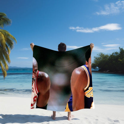 Kobe, Michael Beach Towel - Soft  Quick Drying 30x60 One Sided Print - 360 GSM Polyester/Cotton - Perfect for Beach or Pool - Techy Treasures -  