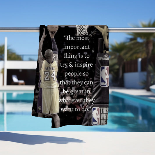 Kobe  Quotes Towel, Absorbent Beach Towel, Legendary Kobe  Custom Laker Fan Gift - Techy Treasures -  
