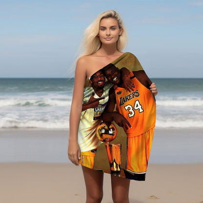 Kobe  & Shaq Towel, Absorbent Beach Towel, Legendary Kobe  Custom Laker Fan Gift - Techy Treasures -  
