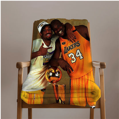 Kobe  & Shaq Towel, Absorbent Beach Towel, Legendary Kobe  Custom Laker Fan Gift - Techy Treasures -  
