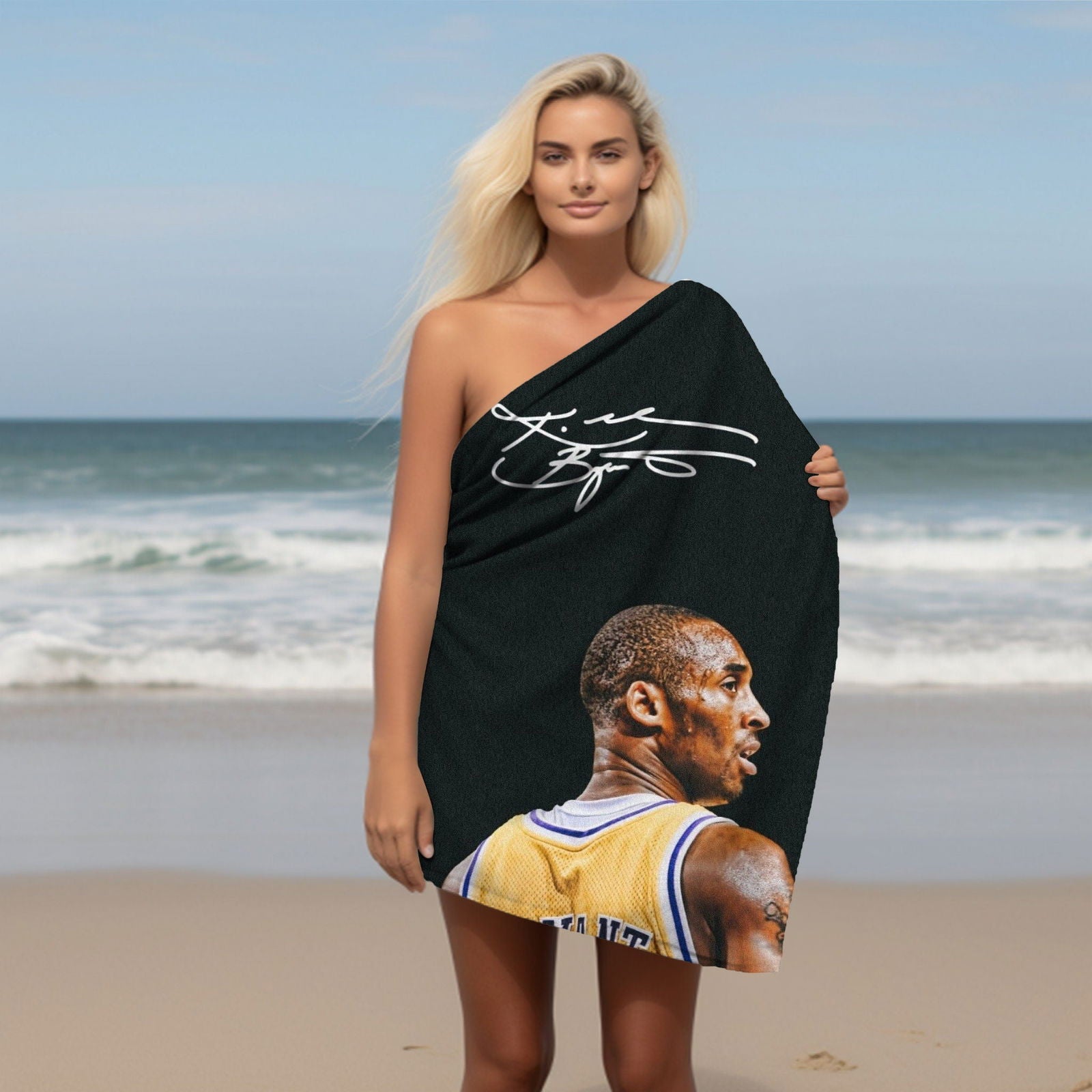 Kobe Towel, Absorbent Beach Towel, Laker Fan Gift - Techy Treasures -  