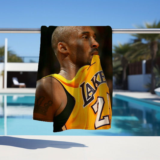 Kobe Towel, Absorbent Beach Towel, Laker Fan Gift - Techy Treasures -  