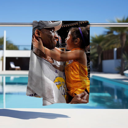 Kobe and Gigi Towel, Absorbent Beach Towel, Legendary Kobe Tribute Gift - Techy Treasures -  