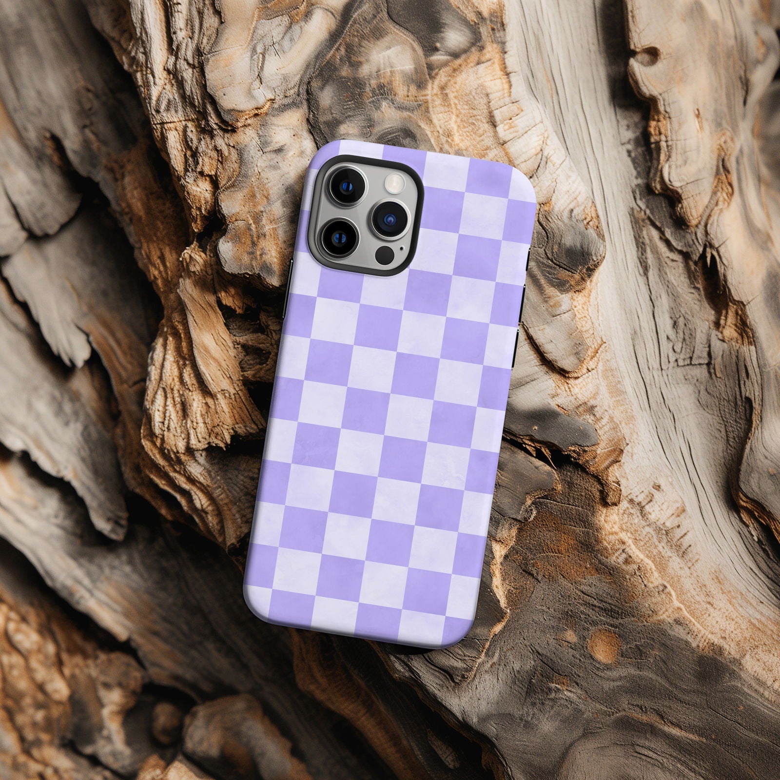 Lavender and White Checkboard Magsafe iPhone Case - Techy Treasures -  