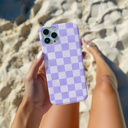 Lavender and White Checkboard Magsafe iPhone Case - Techy Treasures -  