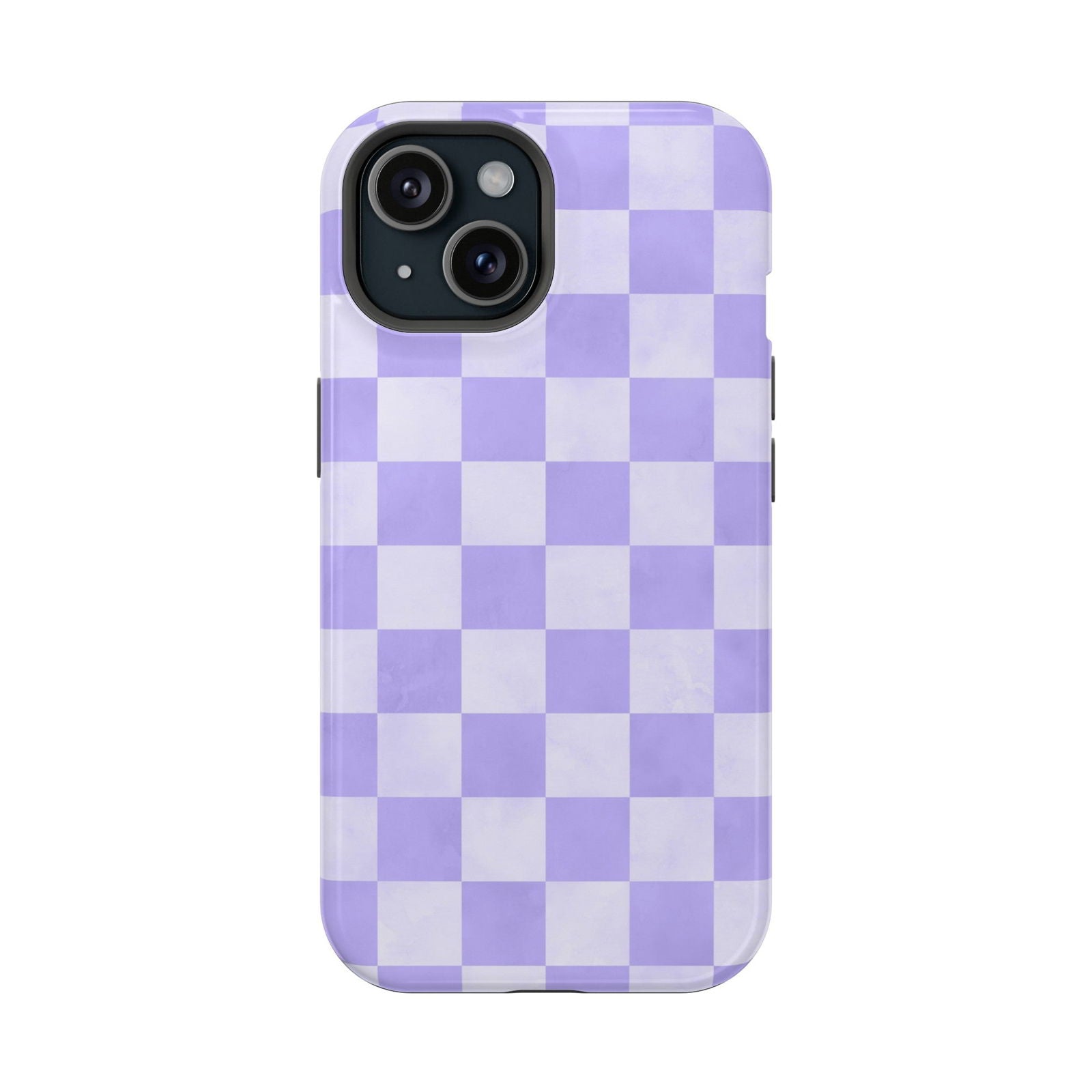 Lavender and White Checkboard Magsafe iPhone Case - Techy Treasures - Mobile Phone Cases 