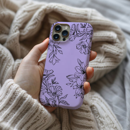 Lilac Floral Phone Magsafe iPhone Case - Techy Treasures -  