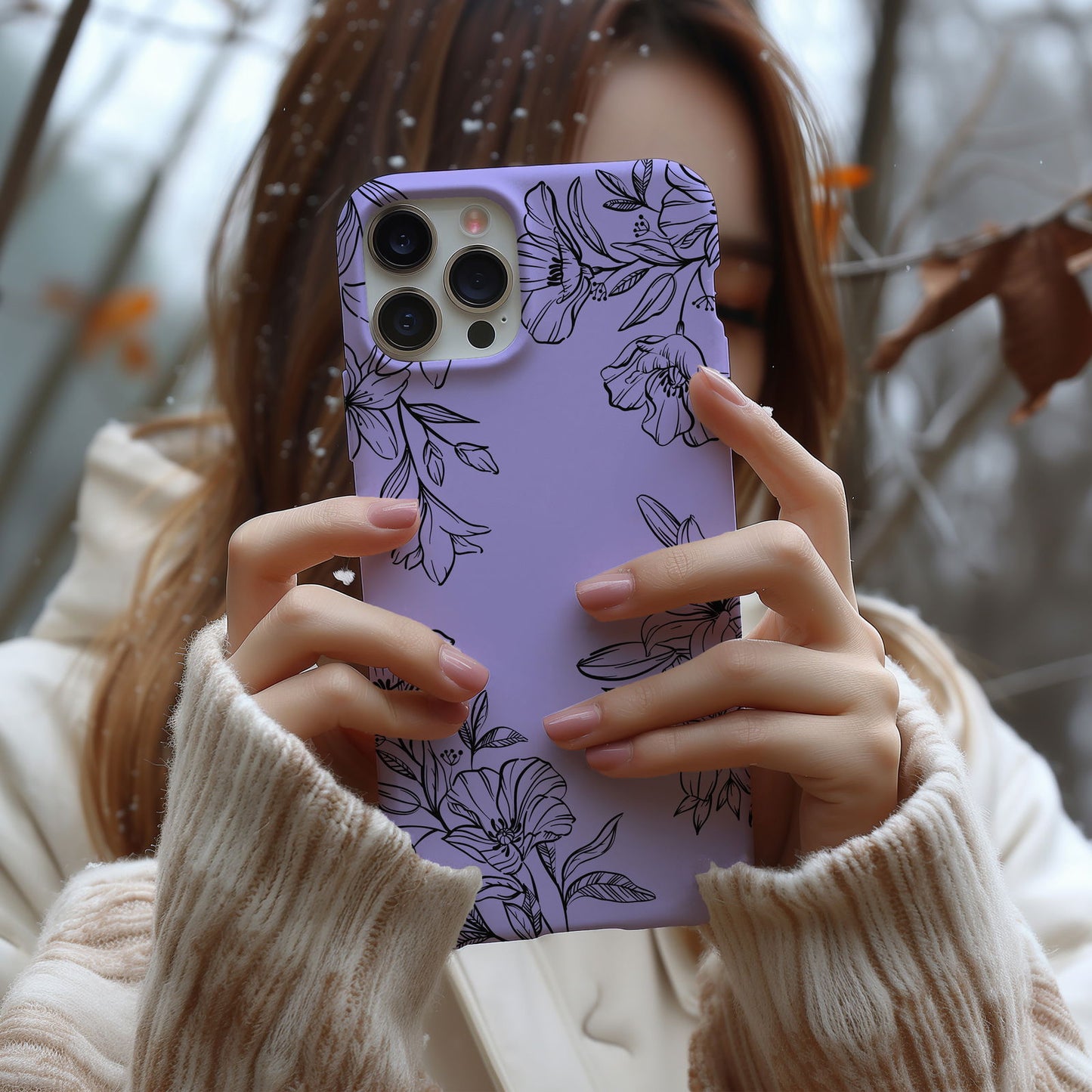 Lilac Floral Phone Magsafe iPhone Case - Techy Treasures -  