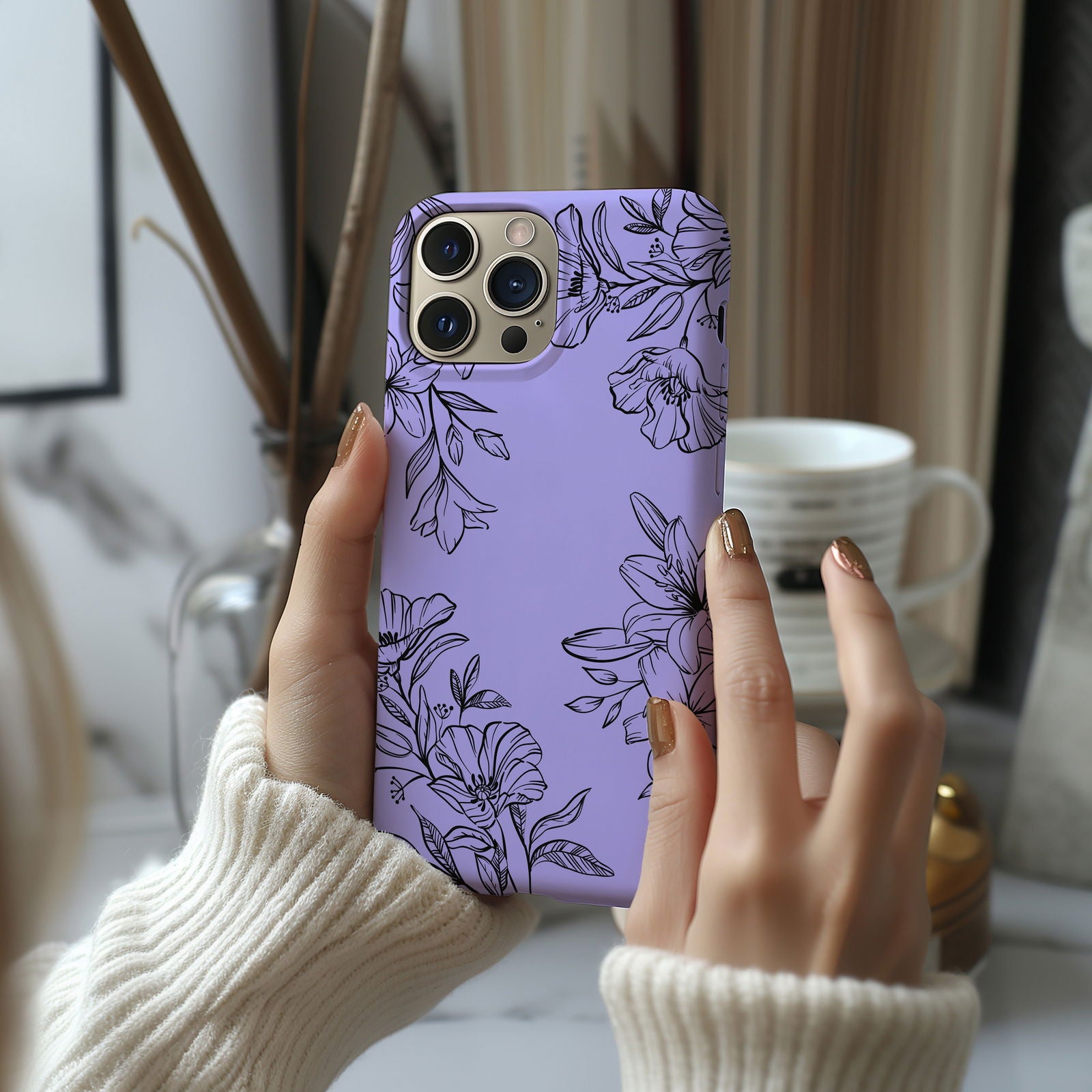 Lilac Floral Phone Magsafe iPhone Case - Techy Treasures -  