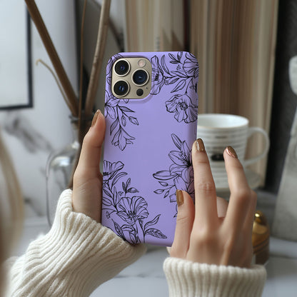 Lilac Floral Phone Magsafe iPhone Case - Techy Treasures -  