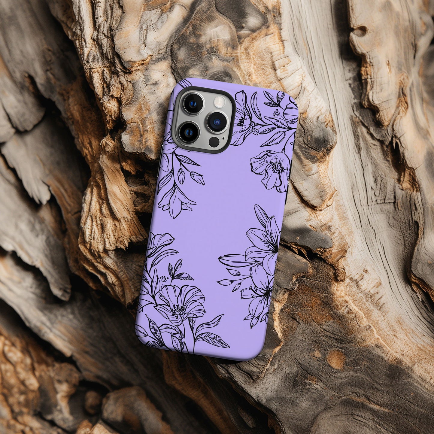 Lilac Floral Phone Magsafe iPhone Case - Techy Treasures -  
