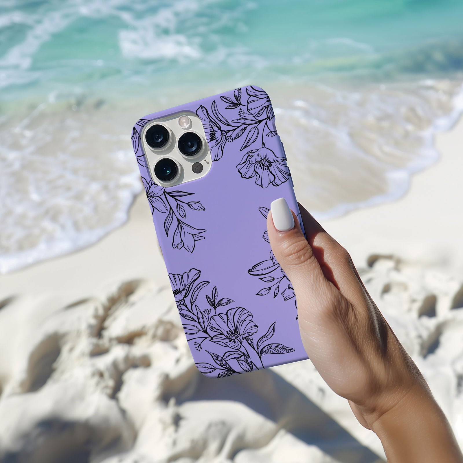 Lilac Floral Phone Magsafe iPhone Case - Techy Treasures -  