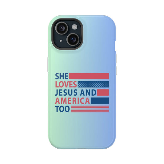 Loves Jesus And America Too Magsafe iPhone Tough Case - Techy Treasures - Phone Case 