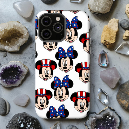 Mickey and Minnie American Flag Magsafe iPhone Tough Case - Techy Treasures -  
