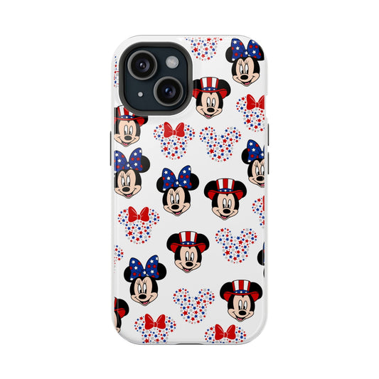 Mickey and Minnie American Flag Magsafe iPhone Tough Case - Techy Treasures - Phone Case 