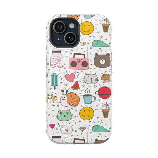 Modern Cute Collage Magsafe iPhone Case - Techy Treasures - Mobile Phone Cases 