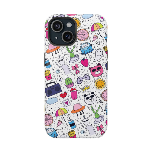 Modern Cute Collage Magsafe iPhone Case - Techy Treasures - Mobile Phone Cases 