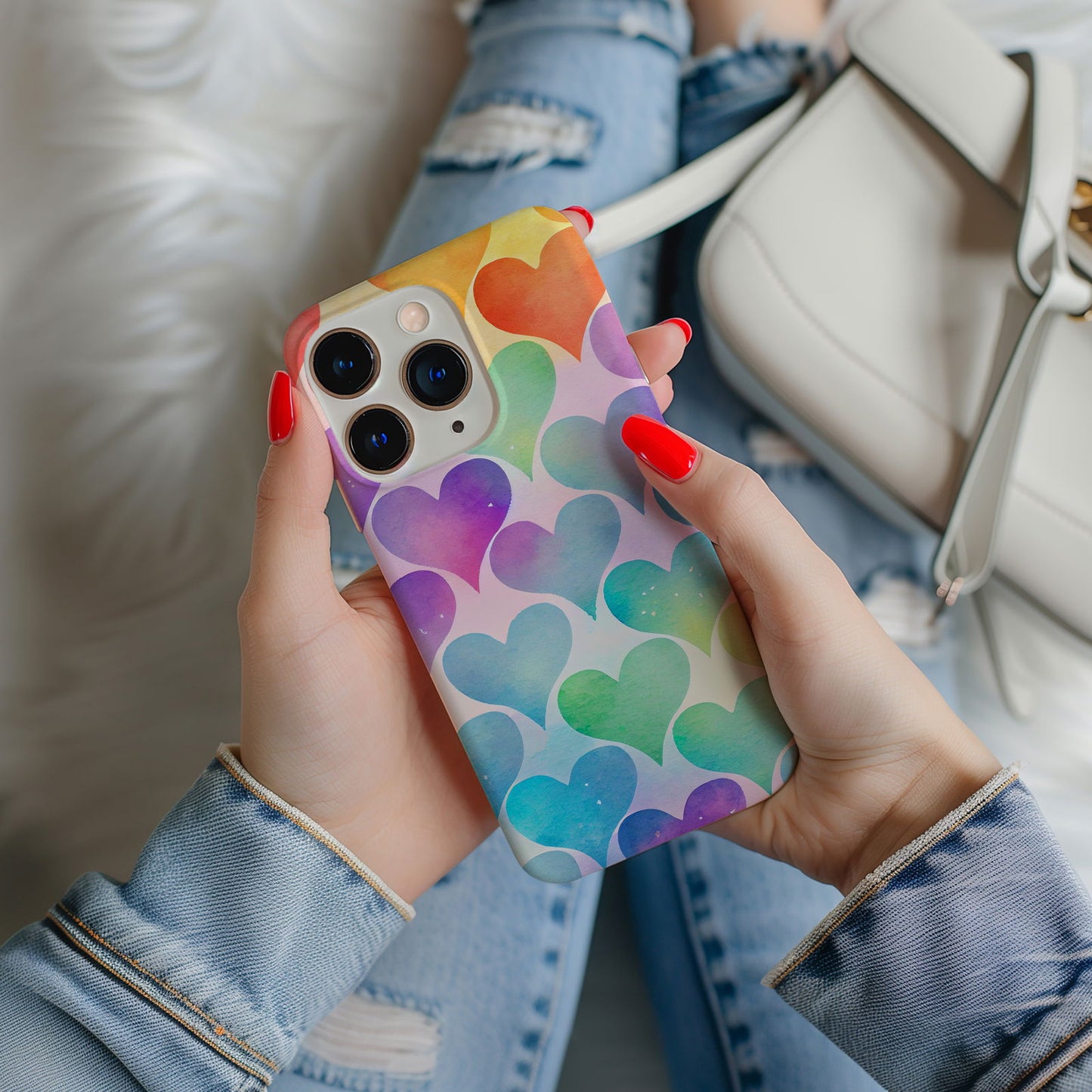 Multi-Color Hearts Magsafe iPhone Case - Techy Treasures -  