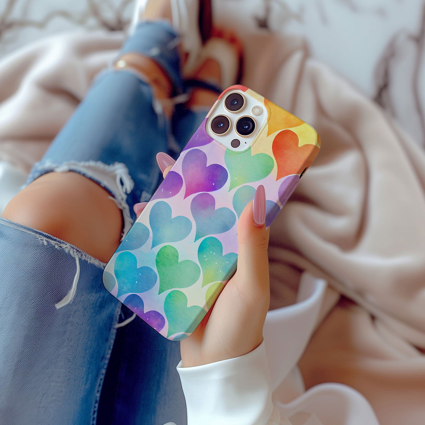 Multi-Color Hearts Magsafe iPhone Case - Techy Treasures -  