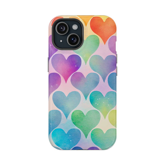 Multi-Color Hearts Magsafe iPhone Case - Techy Treasures - Mobile Phone Cases 