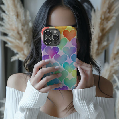 Multi-Color Hearts Magsafe iPhone Case - Techy Treasures - Mobile Phone Cases 