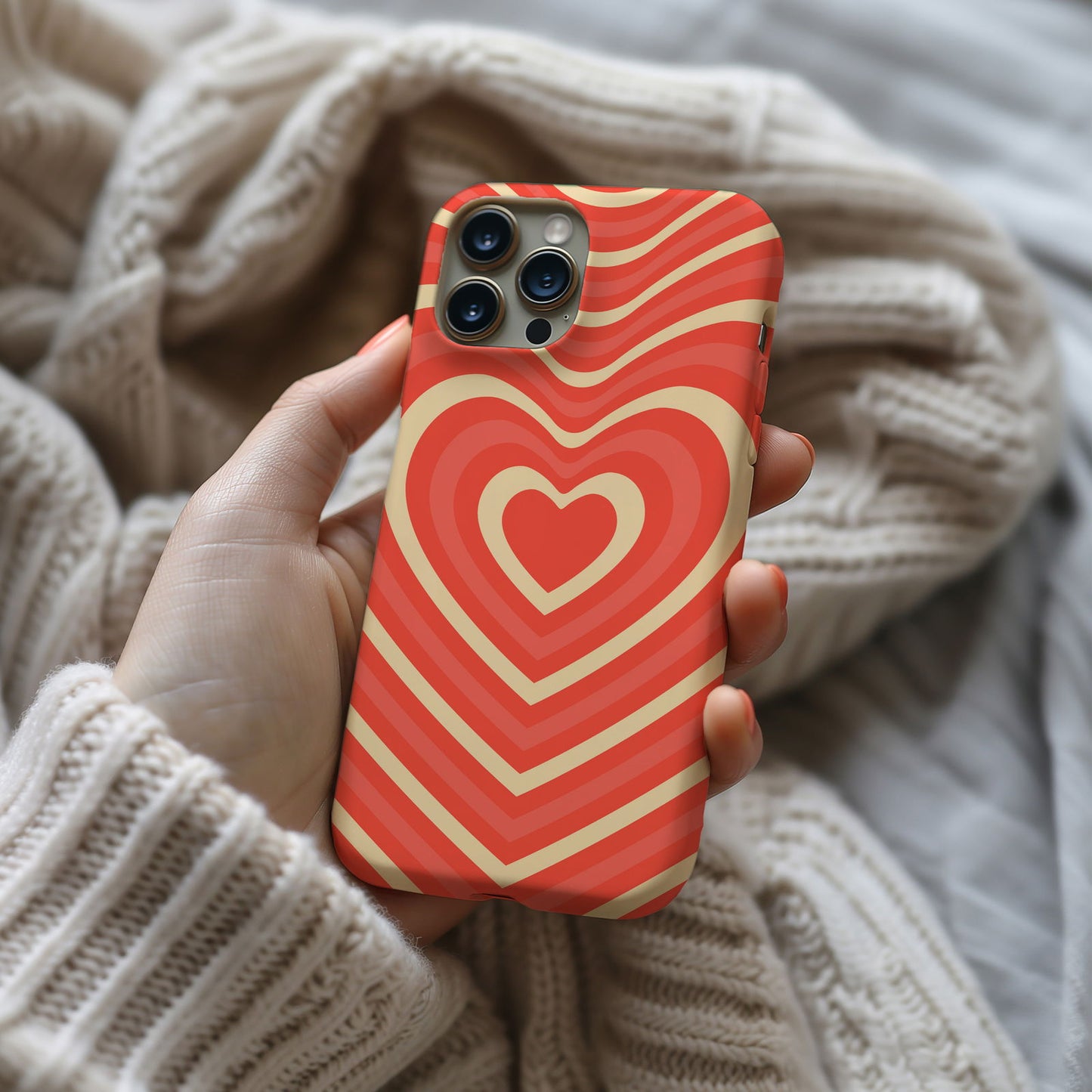 Orange Retro Groovy Heart Magsafe iPhone Case - Techy Treasures -  