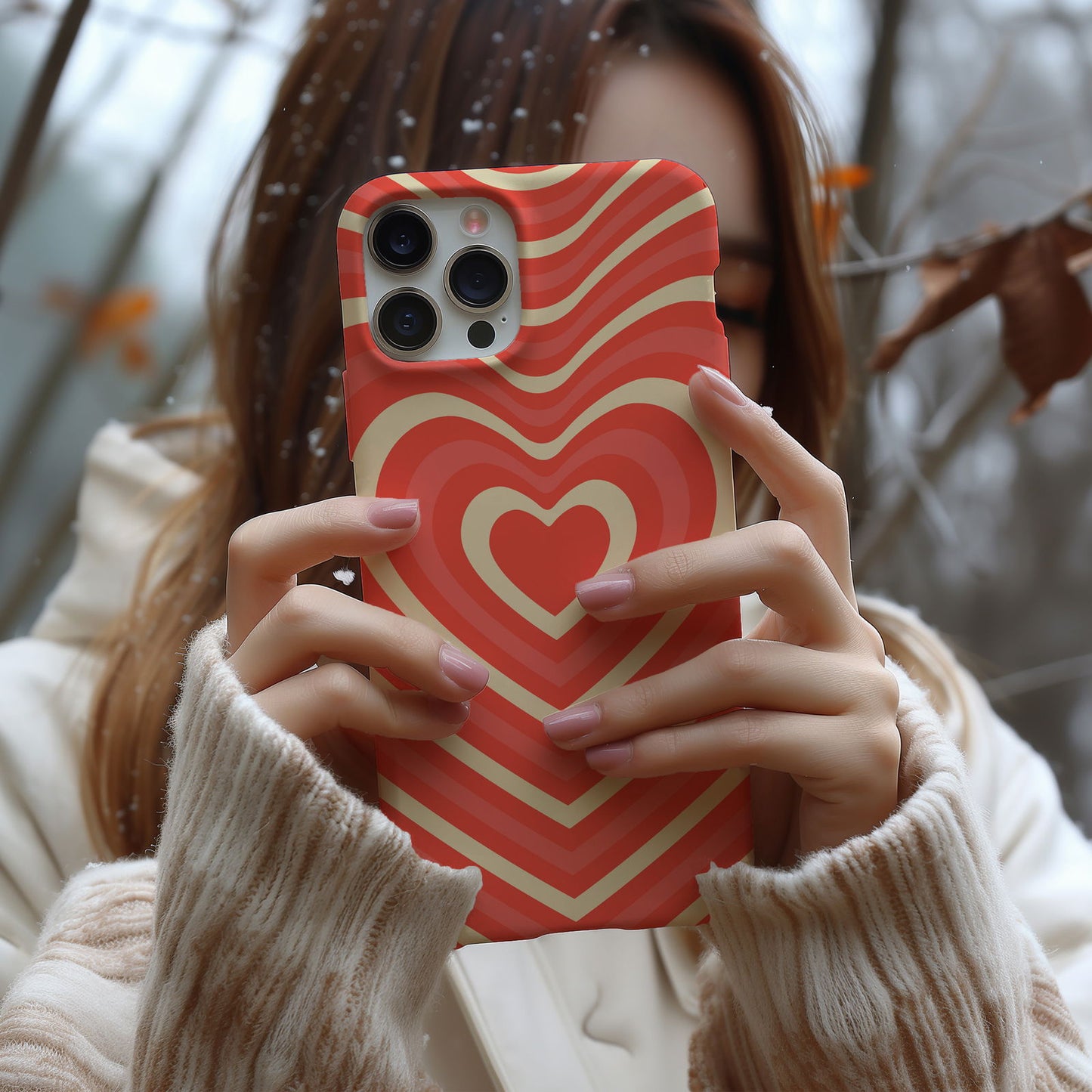 Orange Retro Groovy Heart Magsafe iPhone Case - Techy Treasures -  