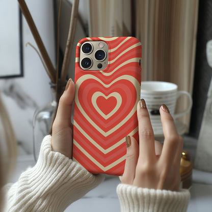 Orange Retro Groovy Heart Magsafe iPhone Case - Techy Treasures -  