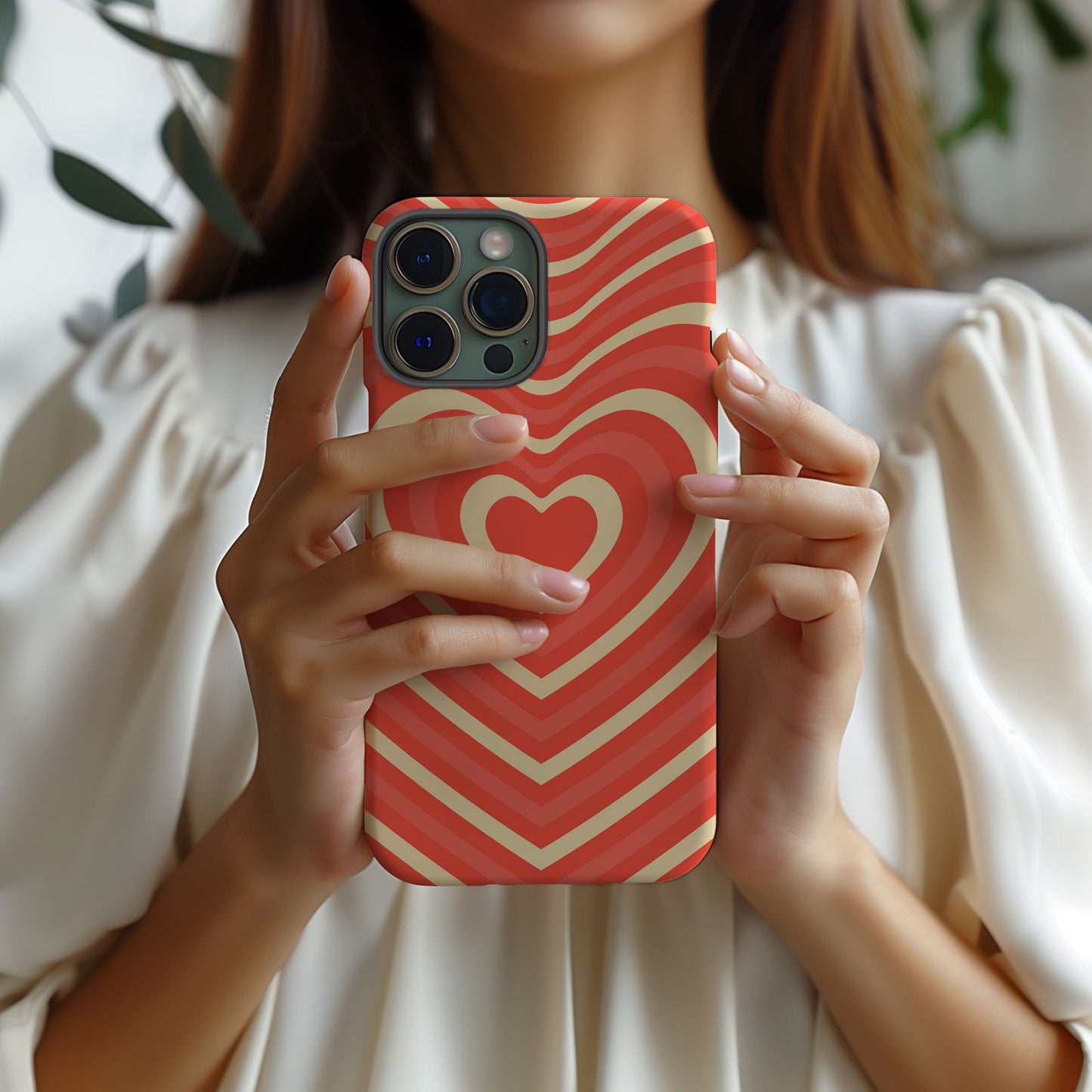 Orange Retro Groovy Heart Magsafe iPhone Case - Techy Treasures -  