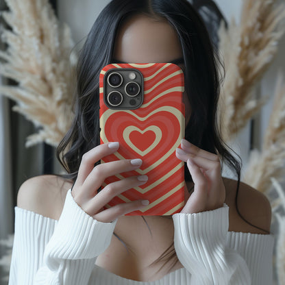 Orange Retro Groovy Heart Magsafe iPhone Case - Techy Treasures -  