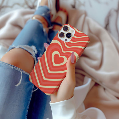 Orange Retro Groovy Heart Magsafe iPhone Case - Techy Treasures -  