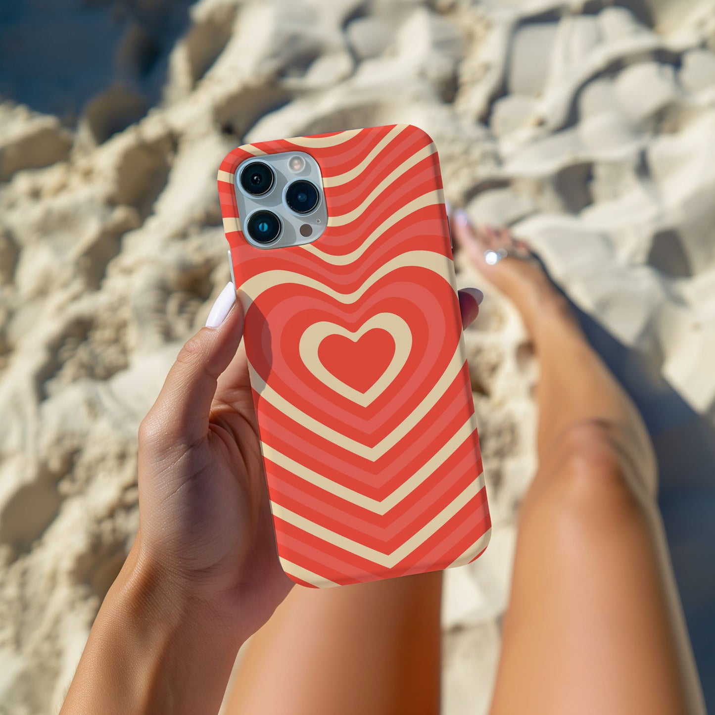 Orange Retro Groovy Heart Magsafe iPhone Case - Techy Treasures -  
