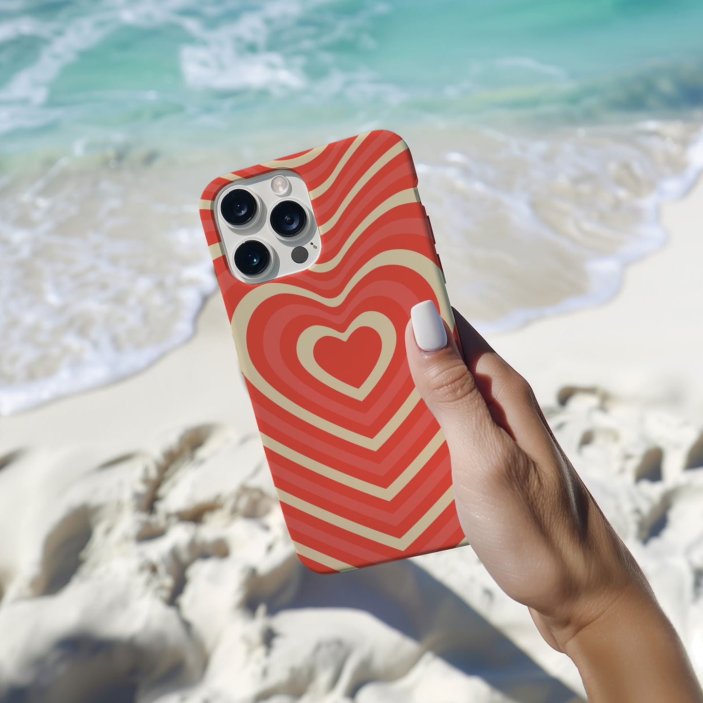 Orange Retro Groovy Heart Magsafe iPhone Case - Techy Treasures -  