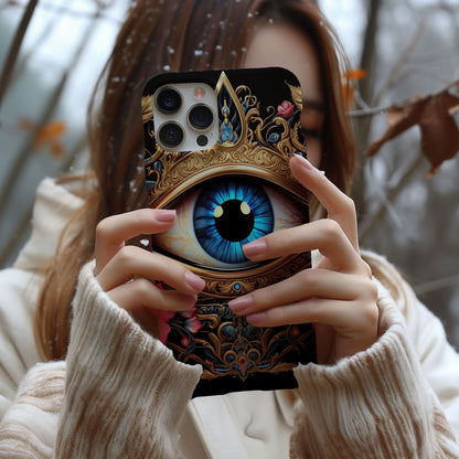 Ornate Eye Golden Crown, a Blue Iris and Pink Flowers - Techy Treasures -  