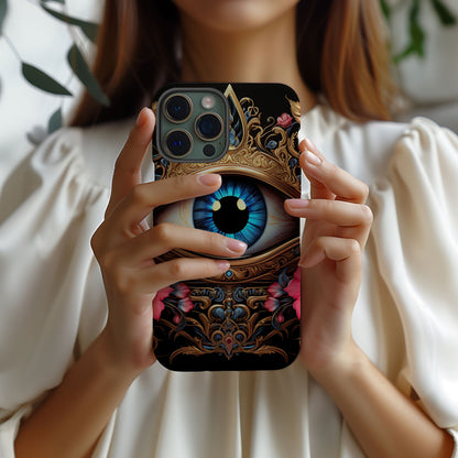 Ornate Eye Golden Crown, a Blue Iris and Pink Flowers - Techy Treasures -  