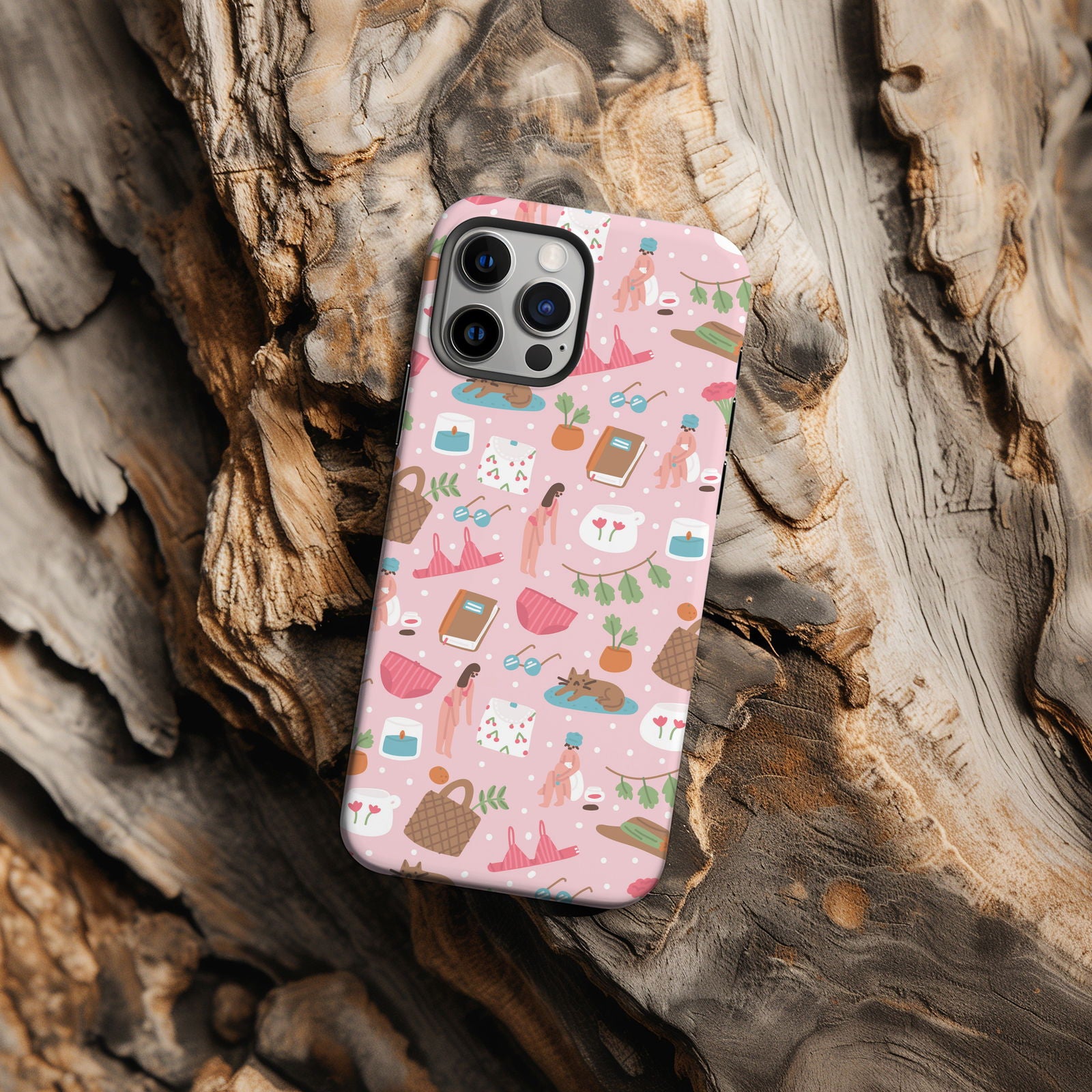 Pink Feminine Collage Magsafe iPhone Case - Techy Treasures -  