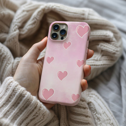 Pink Hearts on Pink Magsafe iPhone Case - Techy Treasures -  