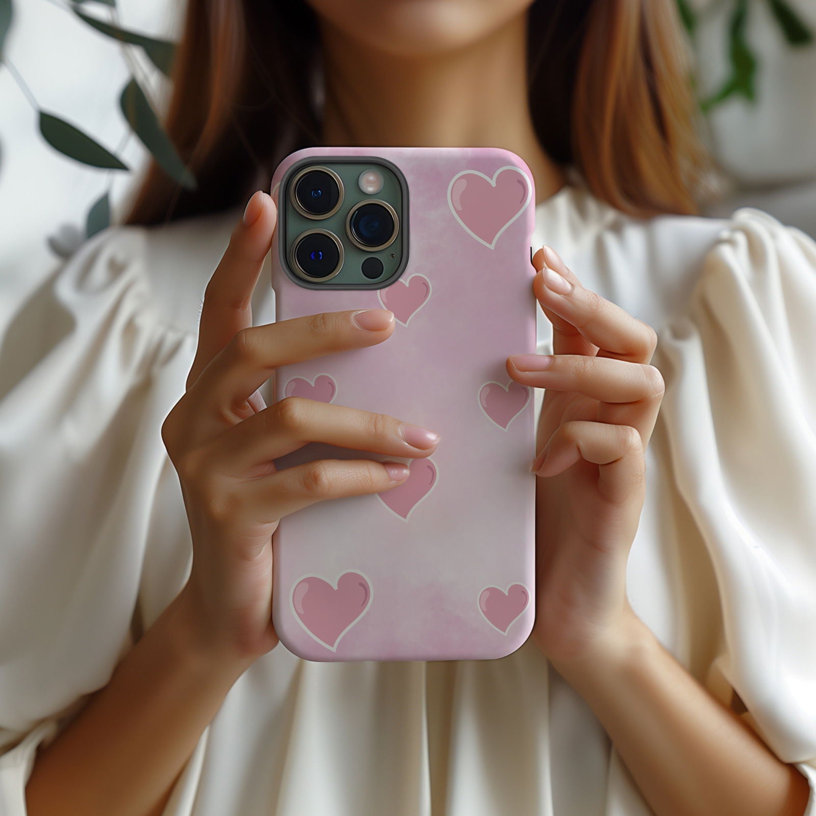 Pink Hearts on Pink Magsafe iPhone Case - Techy Treasures -  