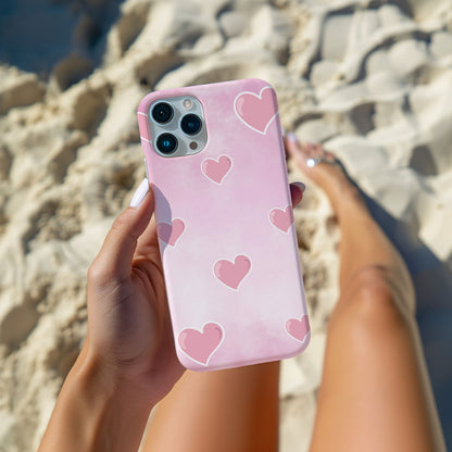 Pink Hearts on Pink Magsafe iPhone Case - Techy Treasures -  