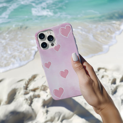 Pink Hearts on Pink Magsafe iPhone Case - Techy Treasures -  