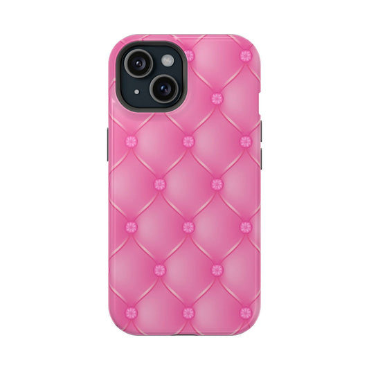 Pink Quilted Leather Magsafe iPhone Case - Techy Treasures - Mobile Phone Cases 