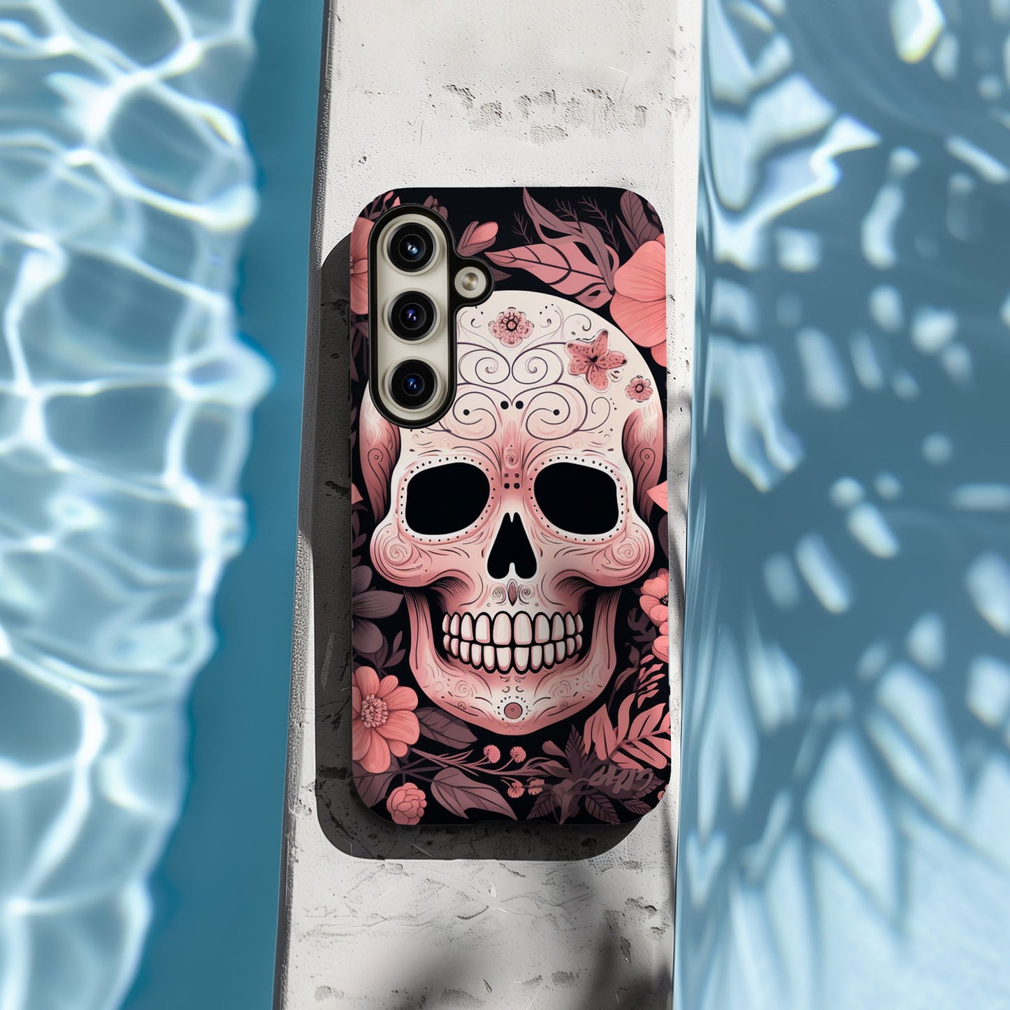 Pink Sugar Skull With Flowers - Techy Treasures -  