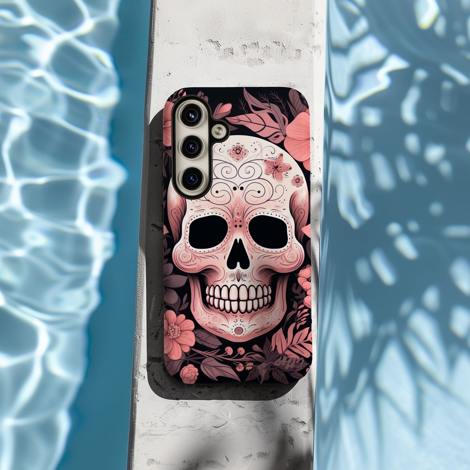 Pink Sugar Skull With Flowers - Techy Treasures -  